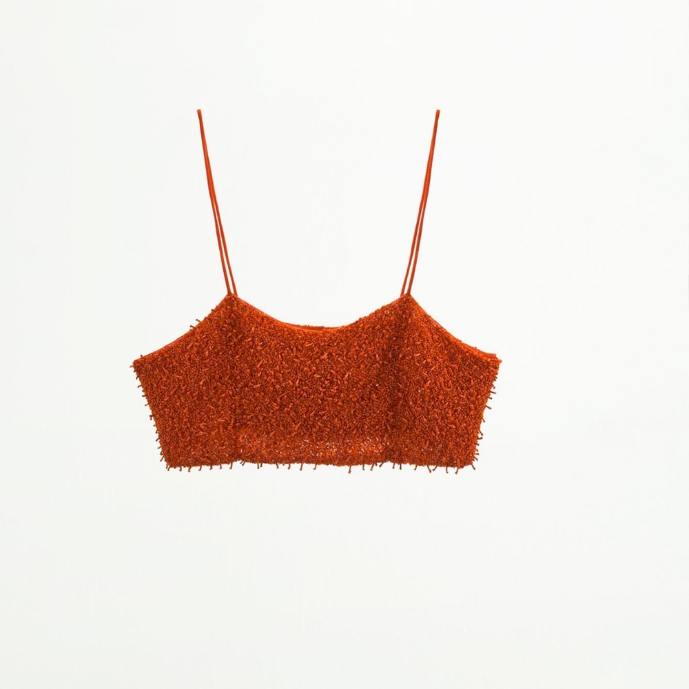Zara Cropped Beaded Top